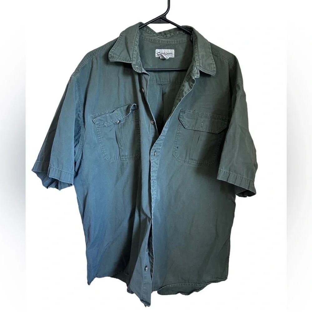 Carhartt 100% Cotton Short Sleeve Button Up Shirt size XL